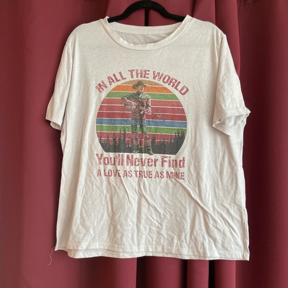 George Strait “I cross my heart” song lyrics t-shirt